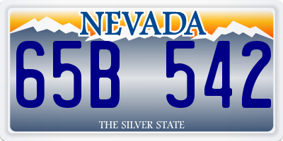 NV license plate 65B542