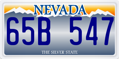NV license plate 65B547