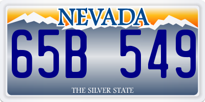 NV license plate 65B549