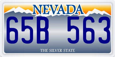 NV license plate 65B563