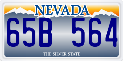 NV license plate 65B564