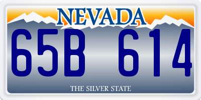 NV license plate 65B614