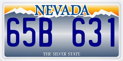 NV license plate 65B631