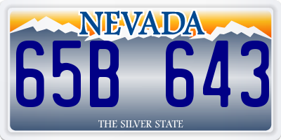 NV license plate 65B643