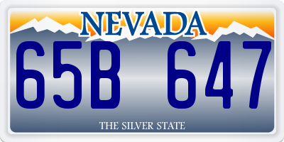 NV license plate 65B647