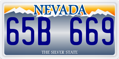 NV license plate 65B669