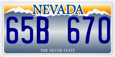 NV license plate 65B670
