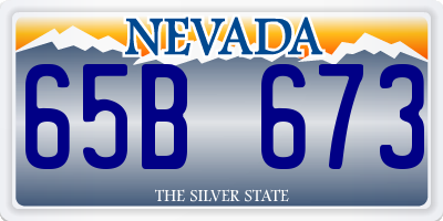 NV license plate 65B673