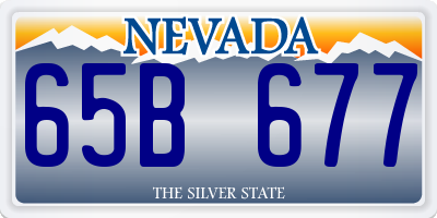 NV license plate 65B677