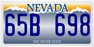 NV license plate 65B698