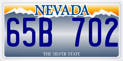 NV license plate 65B702