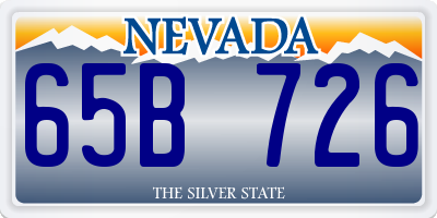 NV license plate 65B726