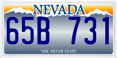 NV license plate 65B731