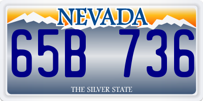 NV license plate 65B736