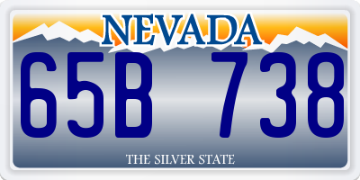 NV license plate 65B738