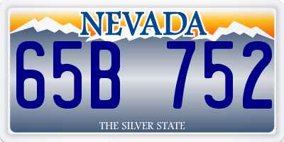 NV license plate 65B752
