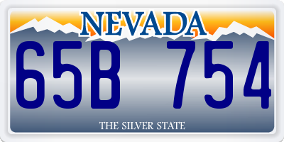 NV license plate 65B754