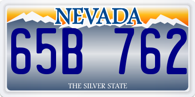 NV license plate 65B762