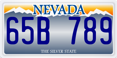 NV license plate 65B789