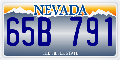 NV license plate 65B791