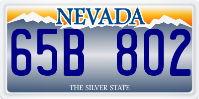 NV license plate 65B802