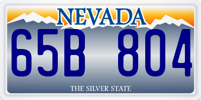 NV license plate 65B804