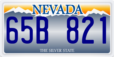 NV license plate 65B821