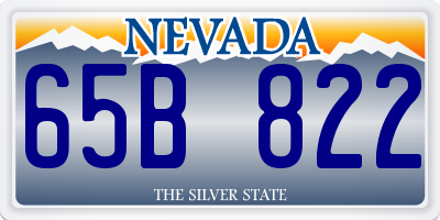 NV license plate 65B822