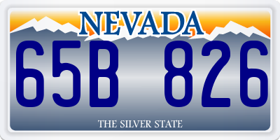 NV license plate 65B826