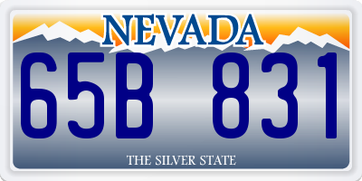 NV license plate 65B831
