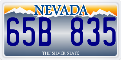 NV license plate 65B835