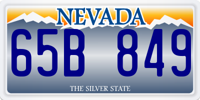 NV license plate 65B849