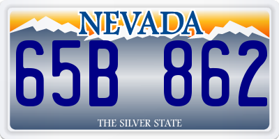 NV license plate 65B862