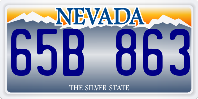 NV license plate 65B863