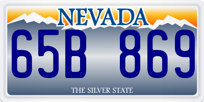 NV license plate 65B869