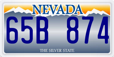 NV license plate 65B874