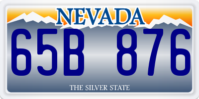 NV license plate 65B876