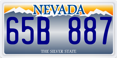 NV license plate 65B887