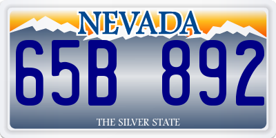 NV license plate 65B892