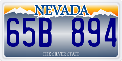 NV license plate 65B894