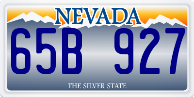 NV license plate 65B927