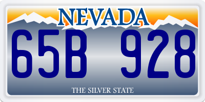 NV license plate 65B928