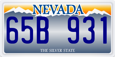 NV license plate 65B931