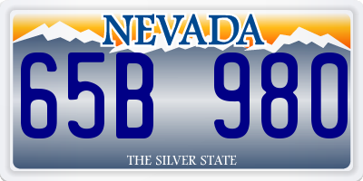 NV license plate 65B980