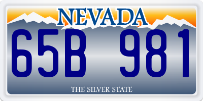 NV license plate 65B981