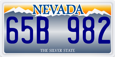 NV license plate 65B982