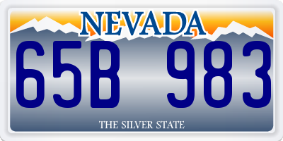 NV license plate 65B983