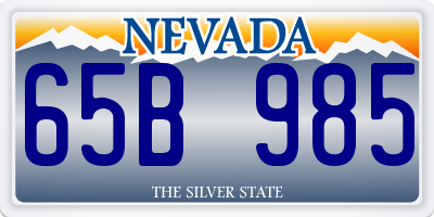 NV license plate 65B985