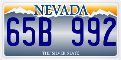 NV license plate 65B992