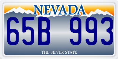 NV license plate 65B993